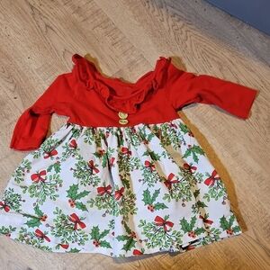 Eleanor Rose Vibrant Red and Green Floral Dress